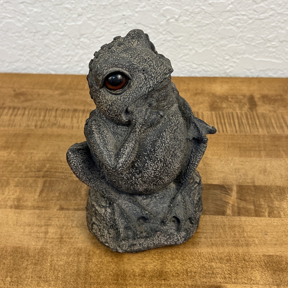 Vintage Toad Hollow Home Style Toad Frog Statue Garden Lawn Patio - Picture 8 of 10